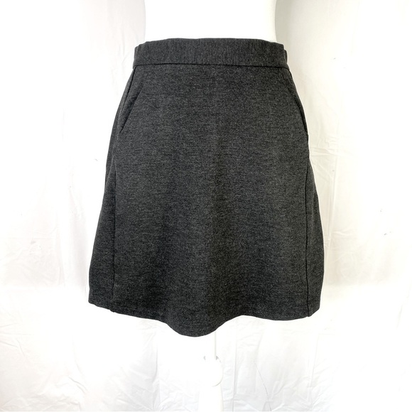Anthropologie Hutch Gray Ponte Mini Skirt Small S Gray Grey Academia Prep - Picture 2 of 13